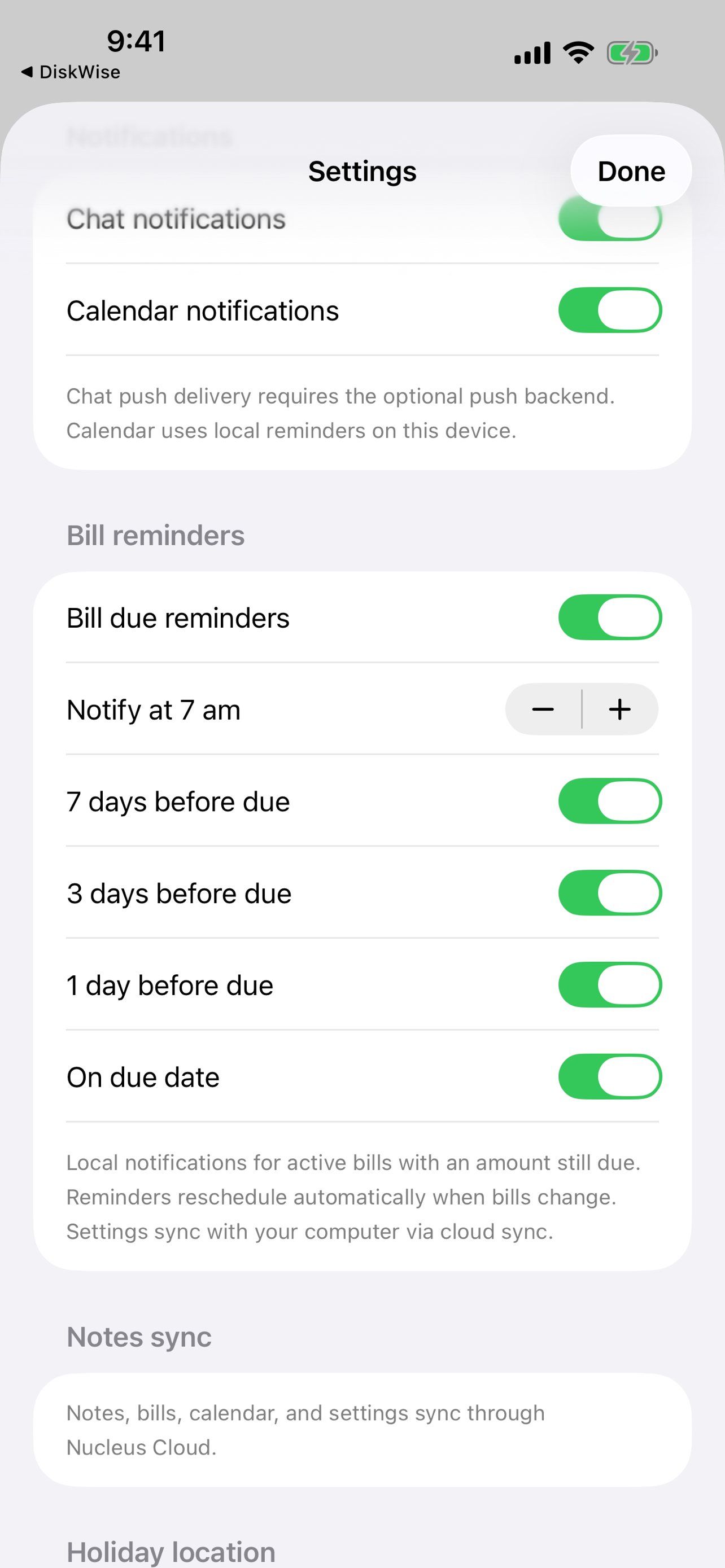 Note detail on iPhone