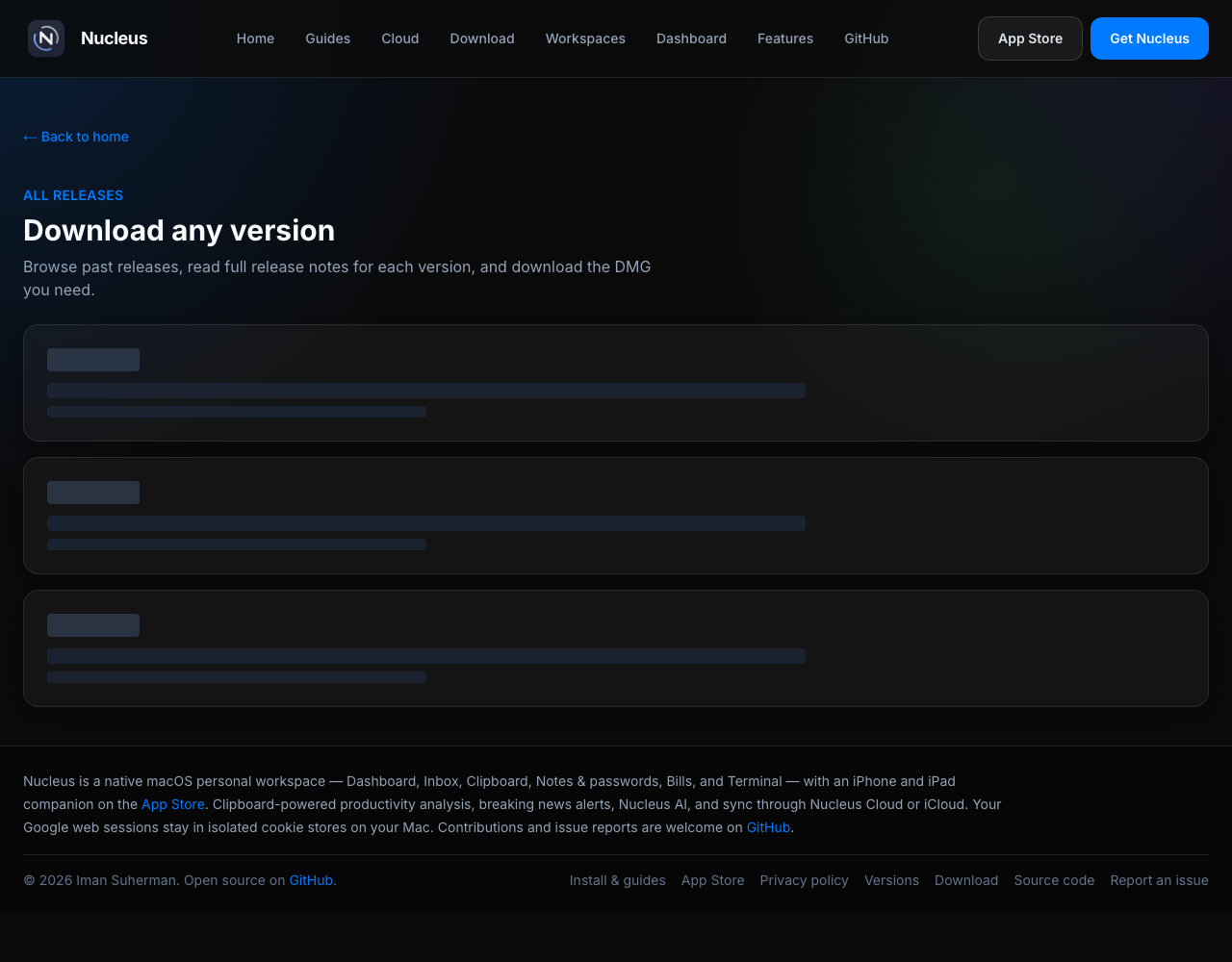 Download Nucleus for Mac from the website